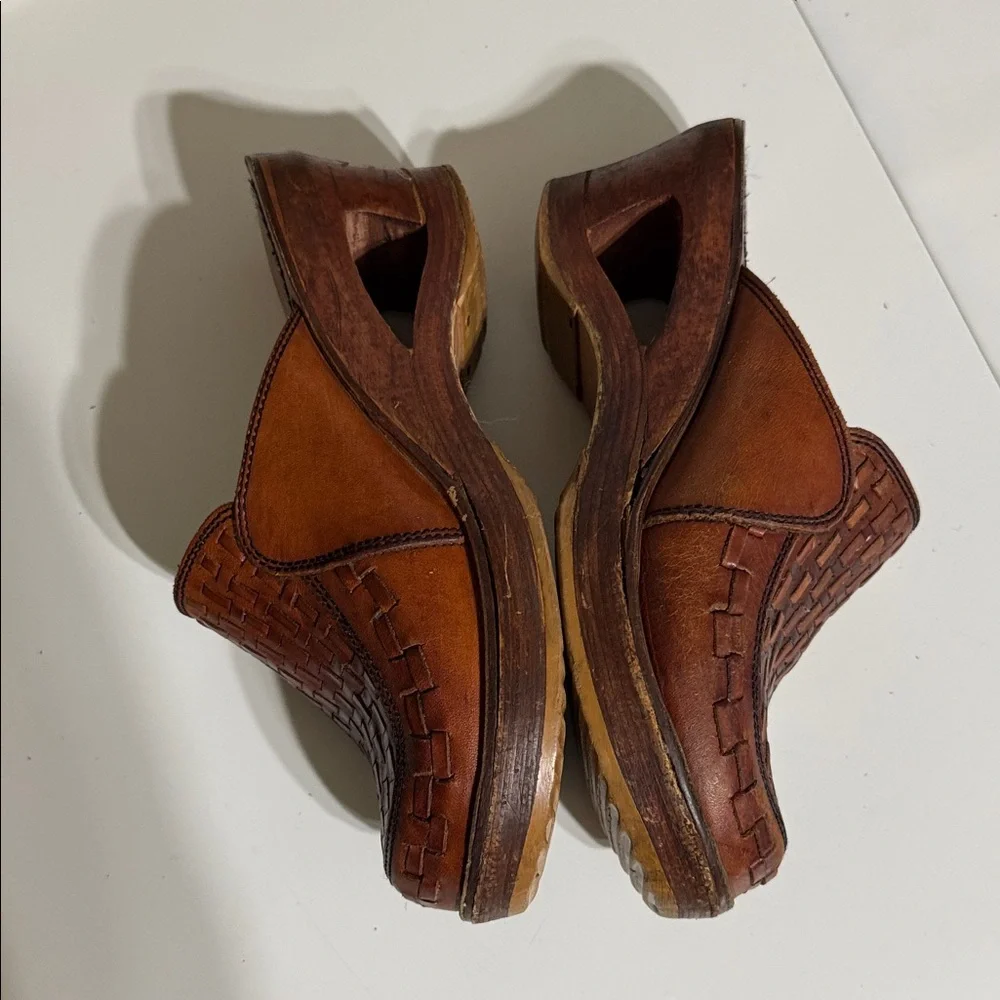 Brown Leather Women's Clogs - Picture 7 of 16